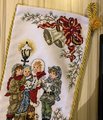 Christmas Stocking Vintage FINISHED Counted Cross Stitch Christmas Carolers HANDMADE Stoney Creek Design Holiday Stocking Circa 1994