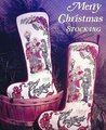 Christmas Stocking Vintage FINISHED Counted Cross Stitch Christmas Carolers HANDMADE Stoney Creek Design Holiday Stocking Circa 1994