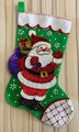 Christmas Stockings, Handmade Custom Stocking Bucilla Glitz Santa Claus Felt Holiday Stocking Birds Fireplace Decor Christmas Socks