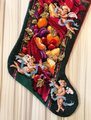Handmade Christmas Stocking, Vintage Bucilla Finished Kit, Christmas Elegance Angels Holiday Needlepoint Stocking Embroidery 60704