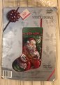 Handmade Christmas Stocking, NEW Vintage Candamar Designs, Santa & Teddy Bear, Something Special Holiday Stocking, Personalized Stocking