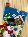 Christmas Stocking, Handmade SNOWMAN DELIVERIES #89456E, Embroidered Stocking, Finished BUCILLA Kit, Fireplace Decor, Personalized Stocking