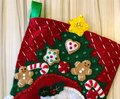 Christmas Stocking NEW Handmade BUCILLA Snack Time Santa Claus LINED Custom Personalized Holiday Stockings Finished Bucilla Kit