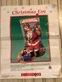 VTG Christmas Stocking, Vintage FINISHED Dimensions 1987 Christmas Eve Santa Claus HANDMADE Linda Gillum Design Holiday Stocking