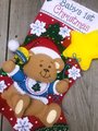 NEW Baby's First Christmas Stocking Handmade BUCILLA Personalized Holiday Stockings Finished Bucilla Kit Holiday Stockings