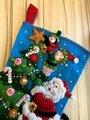 New BUCILLA Christmas Stocking, Handmade The Finishing Touch, Santa Claus Finished Bucilla Kit, Fireplace Decor, Personalized Stocking