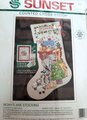 Rare Vintage SUNSET Counted Cross Stitch NOAH's ARK Christmas Stocking, Handmade Holiday Stocking, Custom Stockings, Embroidered Stockings