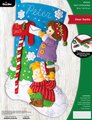 Christmas Stocking BUCILLA DEAR SANTA Felt Christmas Stocking, New Handmade Bucilla Kit Custom Stockings Embroidered Stockings