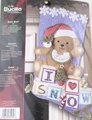 New Christmas Stocking | Handmade BUCILLA BABY BEAR Felt Holiday Stocking | Finished Bucilla Kit | Custom Stockings | Embroidered Stockings