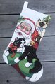 Christmas Stocking, FINISHED 1995 Bucilla Santa's Furry Friends Stocking, Handmade Counted Cross Stitch Holiday Stocking, Needlepoint