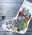 Rare Vintage SUNSET Counted Cross Stitch NOAH's ARK Christmas Stocking, Handmade Holiday Stocking, Custom Stockings, Embroidered Stockings