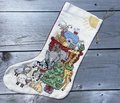 Rare Vintage SUNSET Counted Cross Stitch NOAH's ARK Christmas Stocking, Handmade Holiday Stocking, Custom Stockings, Embroidered Stockings