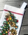 Christmas Stocking, FINISHED 1994 Dimensions Angel Bears Stocking, Handmade Counted Cross Stitch Holiday Stocking, Needlepoint