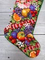 Christmas Stocking Vintage Finished BUCILLA DELLA ROBBIA 60768 Needlepoint Stocking Holiday Fruit Flowers Embroidered Stocking