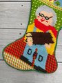 Handmade Christmas Stocking Vintage Retro Handmade FINISHED 1970s "DAD" Needlepoint Christmas Stocking Holiday Decor
