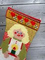 Handmade Christmas Stocking Vintage Retro Handmade FINISHED 1970s "GIRL" Needlepoint LINED Christmas Stocking Holiday Decor