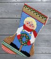 Handmade Christmas StockingVintage Retro Handmade FINISHED 1970s "BOY" Needlepoint LINED Christmas Stocking Holiday Decor