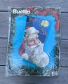 Christmas Stocking New Finished Handmade BUCILLA 1990s JOLLY Old St. NICK Needlepoint Holiday Stocking 60723 Holiday Decor
