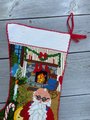 Handmade Christmas Stocking BUCILLA Vintage Embroidered JUMBO Christmas Stocking Holiday Decor 60525