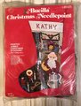 Handmade Christmas Stocking BUCILLA Vintage Finished 1970s "PAINTED" JUMBO Christmas Stocking Holiday Decor 60525