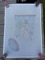 Handpainted Needlepoint NEW Vintage BUTTONED UP Super Jumbo Christmas Stocking Canvas Snowman with Cane