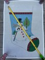Handpainted Needlepoint NEW Vintage BUTTONED UP Super Jumbo Christmas Stocking Canvas Snowman with Cane