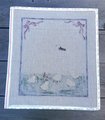 Handpainted Needlepoint Birth Announcement Canvas with Chicks Canvas Vintage Holiday Decor