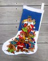 Christmas Stocking Vintage FINISHED Dimensions Needlepoint Tree of Teddies 9080 Handmade Holiday Stocking, Embroidered Stockings