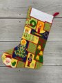 Handmade Christmas Stocking Vintage FINISHED 1980s Dimensions PATCHWORK STOCKING Christmas Holiday Stocking 9023