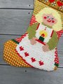 Handmade Christmas Stocking Vintage Retro Handmade FINISHED 1970s "GIRL" Needlepoint LINED Christmas Stocking Holiday Decor