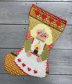 Handmade Christmas Stocking Vintage Retro Handmade FINISHED 1970s "GIRL" Needlepoint LINED Christmas Stocking Holiday Decor