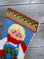 Handmade Christmas StockingVintage Retro Handmade FINISHED 1970s "BOY" Needlepoint LINED Christmas Stocking Holiday Decor