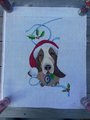 NEW Handpainted Holiday Hound STITCHES ST017 Needlepoint Christmas Stocking Canvas Holiday Decor Dog Puppy Pets