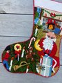 Handmade Christmas Stocking BUCILLA Vintage Embroidered JUMBO Christmas Stocking Holiday Decor 60525