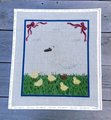 Handpainted Needlepoint Birth Announcement Canvas with Chicks Canvas Vintage Holiday Decor