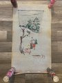 New Vintage AGA Designs CHILDREN SLEDDING Needlepoint Christmas Stocking Canvas 209 Bird Holiday Stocking *Read*