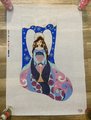 Handpainted Needlepoint Christmas Stocking SHELLY TRIBBEY Lady Angel with Trumpet Canvas Holiday Stocking Embroidery