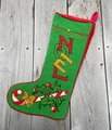 Christmas Holiday Stocking Vintage BUCILLA Noel Christmas Heirloom 30701 Lined Needlepoint Candycane Mistletoe