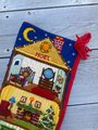 Finished Vintage 1980s Sunset CHRISTMAS DOLLHOUSE Handmade Needlepoint Holiday Decor