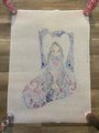 Handpainted Needlepoint Christmas Stocking SHELLY TRIBBEY Lady Angel with Trumpet Canvas Holiday Stocking Embroidery