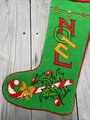 Christmas Holiday Stocking Vintage BUCILLA Noel Christmas Heirloom 30701 Lined Needlepoint Candycane Mistletoe