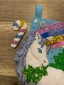 Bucilla Christmas Stockings Handmade LINED Santa's Unicorn Festive Holiday Fun Gift For Kids Unicorn and Rainbow Wall Art Decor