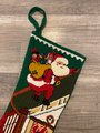 Christmas Holiday Stocking FINISHED Vintage BUCILLA Down the Banister 60392 Heirloom Needlepoint Candycane Mistletoe