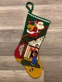 Christmas Holiday Stocking FINISHED Vintage BUCILLA Down the Banister 60392 Heirloom Needlepoint Candycane Mistletoe