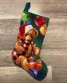 Vintage Bucilla 1994 Christmas Santa Bear Christmas Stocking 60722 Needlepoint Holiday Stocking Finished Bucilla Kit