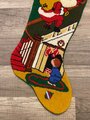 Christmas Holiday Stocking FINISHED Vintage BUCILLA Down the Banister 60392 Heirloom Needlepoint Candycane Mistletoe