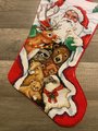 Christmas Stocking, Vintage 1996 FINISHED DIMENSIONS Peace On Earth Santa Claus, Handmade Counted Cross Stitch Holiday Stocking, Animals