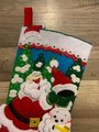 Christmas Stocking Handmade Bucilla Finished SANTA'S SNOWMAN Felt Stocking Custom Stockings | Embroidered Stockings
