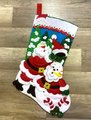 Christmas Stocking Handmade Bucilla Finished SANTA'S SNOWMAN Felt Stocking Custom Stockings | Embroidered Stockings