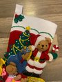 Vintage Christmas Stocking | HANDMADE BUCILLA | Teddy Collection Bears Holiday Stocking | Personalized Stocking | Custom Stocking